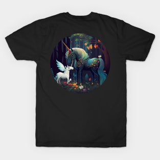 Fantasy Unicorns in the Forest T-Shirt